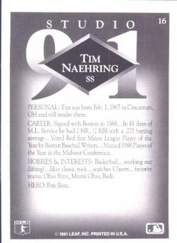 1991 Studio #16 Tim Naehring Back