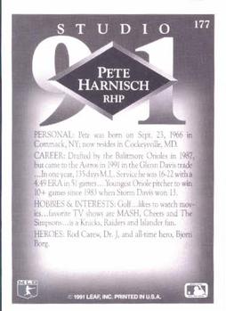 1991 Studio #177 Pete Harnisch Back