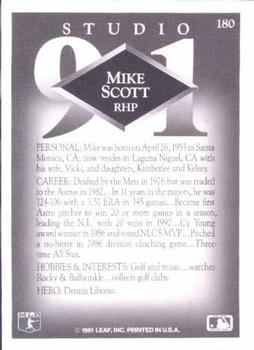 1991 Studio #180 Mike Scott Back