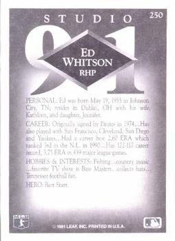 1991 Studio #250 Ed Whitson Back