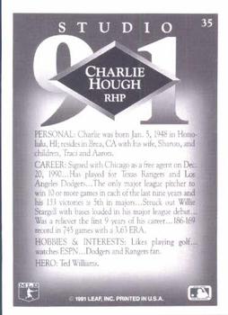1991 Studio #35 Charlie Hough Back