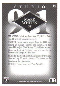 1991 Studio #50 Mark Whiten Back
