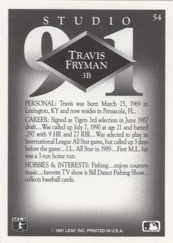1991 Studio #54 Travis Fryman Back