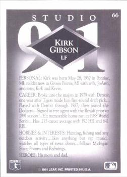 1991 Studio #66 Kirk Gibson Back