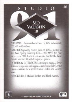 1991 Studio #20 Mo Vaughn Back