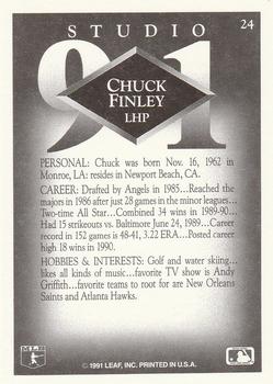 1991 Studio #24 Chuck Finley Back