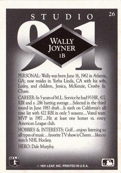 1991 Studio #26 Wally Joyner Back