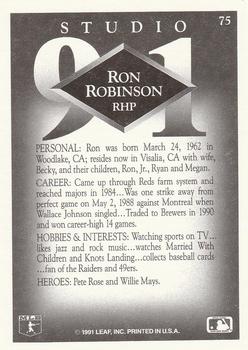 1991 Studio #75 Ron Robinson Back