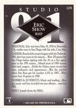 1991 Studio #108 Eric Show Back