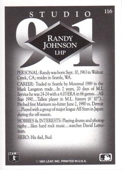 1991 Studio #116 Randy Johnson Back