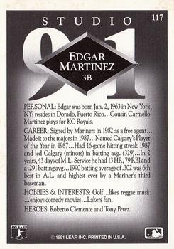 1991 Studio #117 Edgar Martinez Back