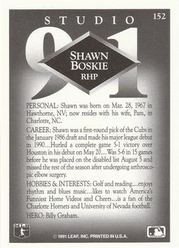 1991 Studio #152 Shawn Boskie Back