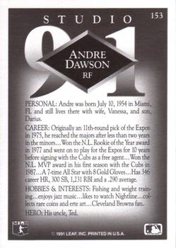 1991 Studio #153 Andre Dawson Back