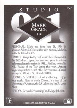 1991 Studio #157 Mark Grace Back
