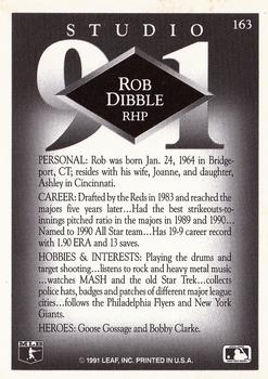 1991 Studio #163 Rob Dibble Back