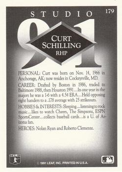 1991 Studio #179 Curt Schilling Back