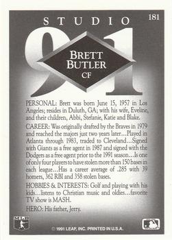 1991 Studio #181 Brett Butler Back