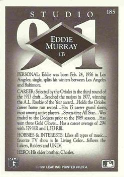 1991 Studio #185 Eddie Murray Back