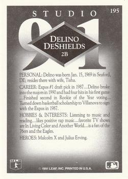 1991 Studio #195 Delino DeShields Back