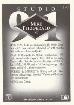 1991 Studio #196 Mike Fitzgerald Back