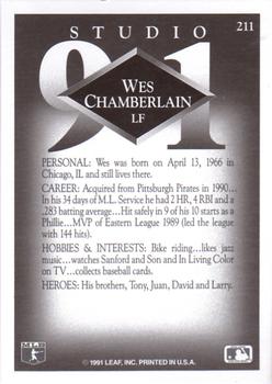 1991 Studio #211 Wes Chamberlain Back