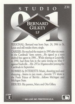 1991 Studio #231 Bernard Gilkey Back
