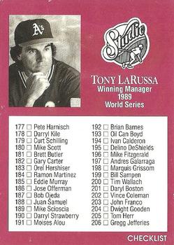 1991 Studio #263 Tony LaRussa Front