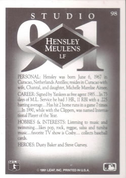 1991 Studio #98 Hensley Meulens Back