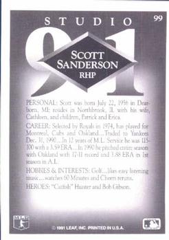 1991 Studio #99 Scott Sanderson Back