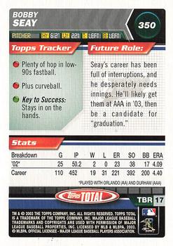 2003 Topps Total #350 Bobby Seay Back