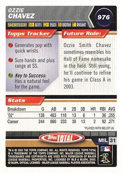 2003 Topps Total #976 Ozzie Chavez Back