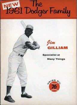 1961 Union Oil 76 Meet The Dodger Family Booklets #NNO Jim Gilliam Front