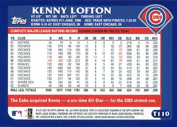 2003 Topps Traded & Rookies #T110 Kenny Lofton Back