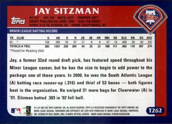 2003 Topps Traded & Rookies #T262 Jay Sitzman Back