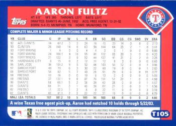 2003 Topps Traded & Rookies #T105 Aaron Fultz Back