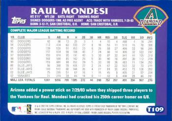 2003 Topps Traded & Rookies #T109 Raul Mondesi Back