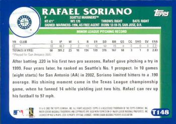 2003 Topps Traded & Rookies #T148 Rafael Soriano Back