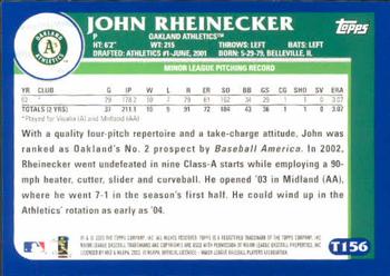 2003 Topps Traded & Rookies #T156 John Rheinecker Back
