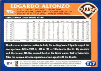 2003 Topps Traded & Rookies #T17 Edgardo Alfonzo Back