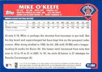 2003 Topps Traded & Rookies #T180 Mike O'Keefe Back