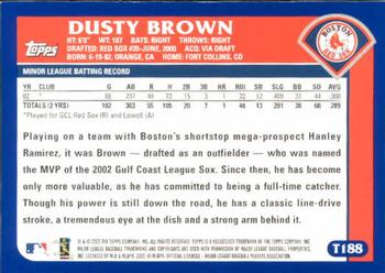 2003 Topps Traded & Rookies #T188 Dusty Brown Back