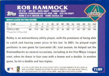 2003 Topps Traded & Rookies #T189 Robby Hammock Back