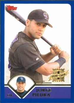 2003 Topps Traded & Rookies #T190 Jorge Piedra Front
