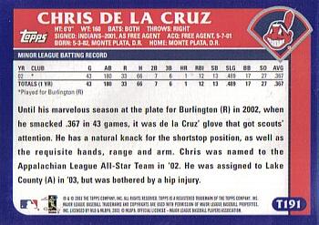 2003 Topps Traded & Rookies #T191 Chris De La Cruz Back