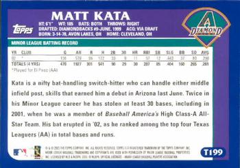 2003 Topps Traded & Rookies #T199 Matt Kata Back