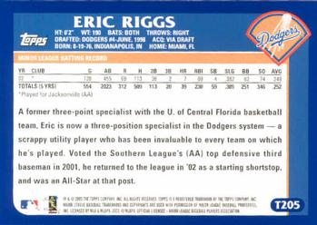 2003 Topps Traded & Rookies #T205 Eric Riggs Back