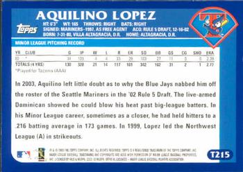 2003 Topps Traded & Rookies #T215 Aquilino Lopez Back