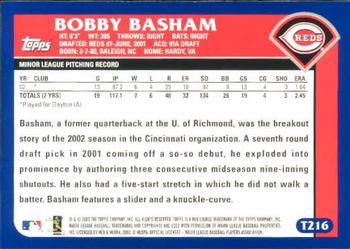 2003 Topps Traded & Rookies #T216 Bobby Basham Back
