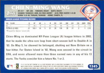 2003 Topps Traded & Rookies #T245 Chien-Ming Wang Back