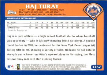 2003 Topps Traded & Rookies #T257 Haj Turay Back